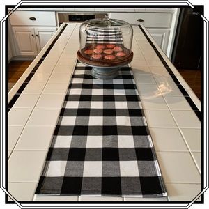 3/$30 NWT Black and White Table runner 73 x 13 inches